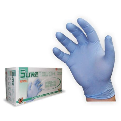 SURETOUCH Blue Nitrile Gloves (Large)